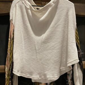We The Free Ivory Ribbed Knit Boho top